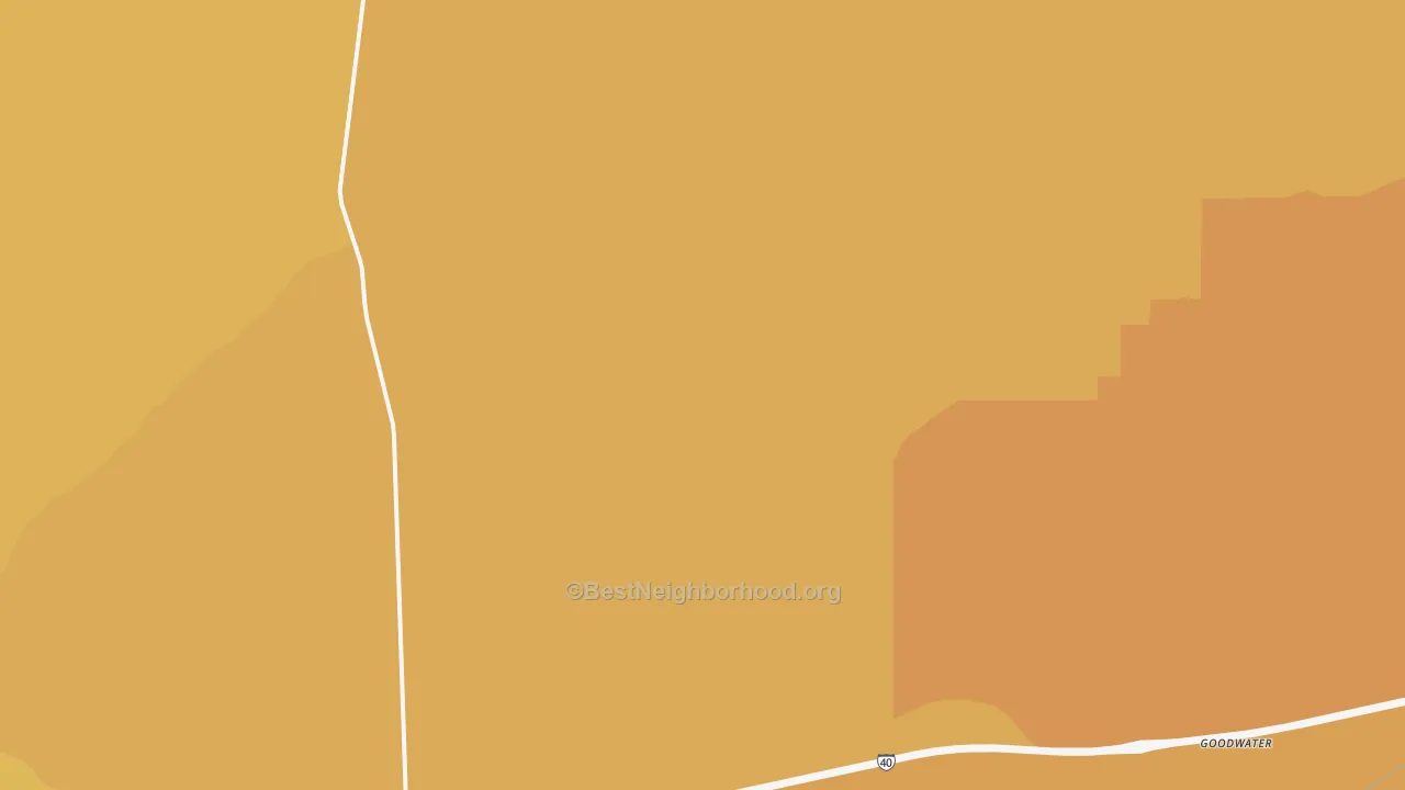 Map of the best neighborhoods in the Sun Valley area, with better matches in green and worse matches in red