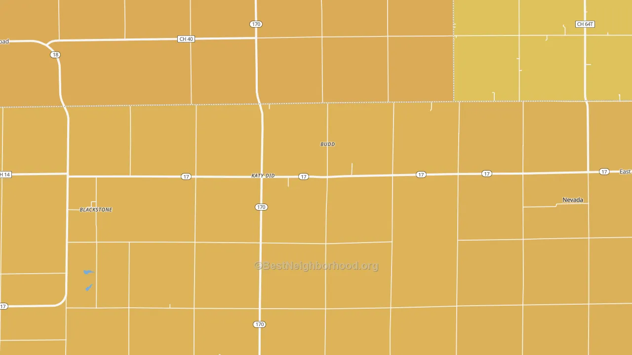 Map of the best neighborhoods in the Sunbury area, with better matches in green and worse matches in red