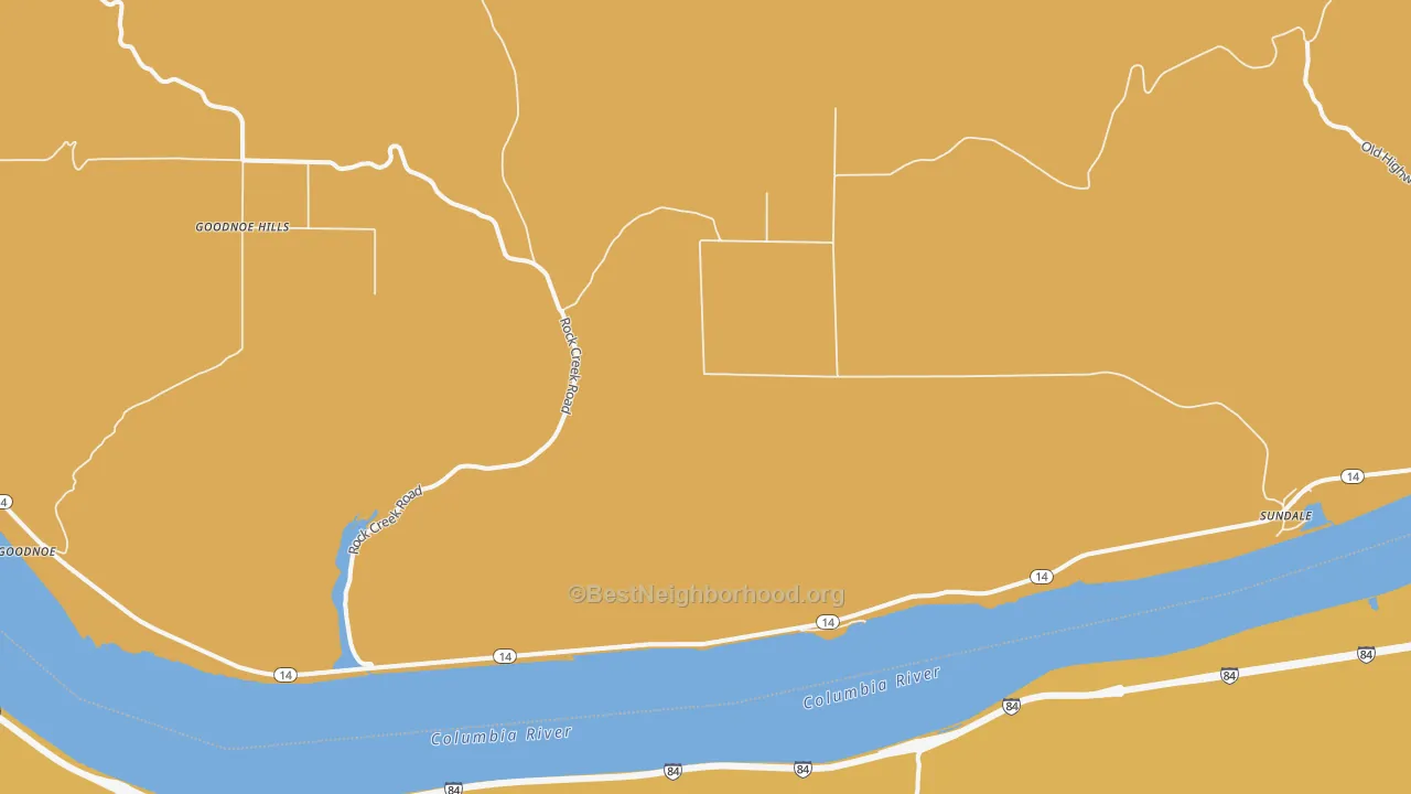 Map of the best neighborhoods in the Sundale area, with better matches in green and worse matches in red