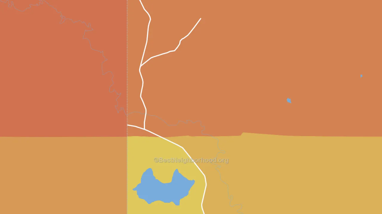 Map of the best neighborhoods in the Sunrise area, with better matches in green and worse matches in red