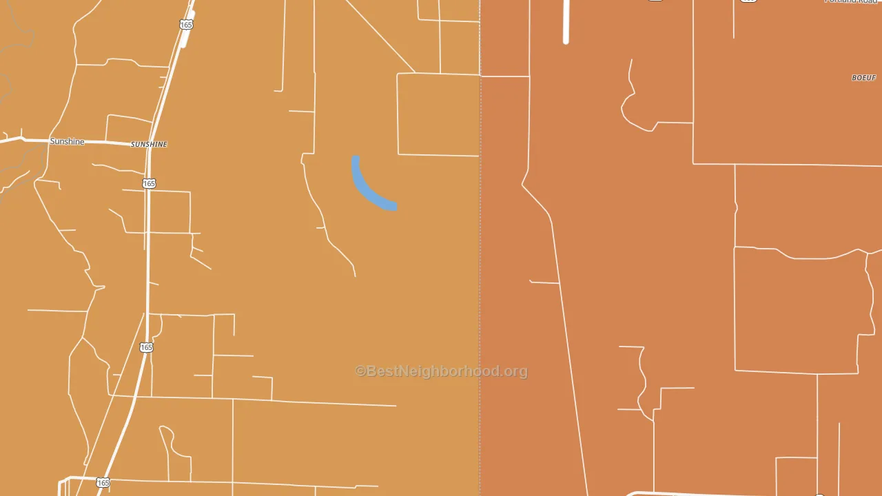 Map of the best neighborhoods in the Sunshine area, with better matches in green and worse matches in red