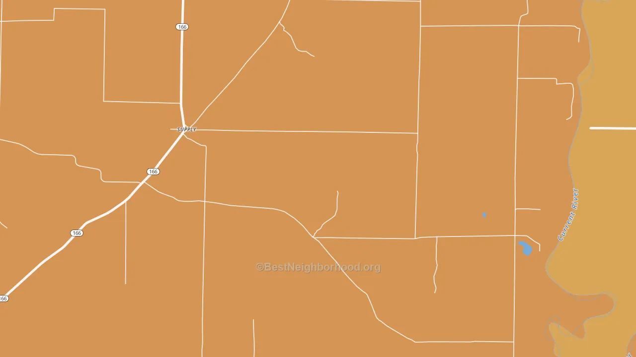 Map of the best neighborhoods in the Supply area, with better matches in green and worse matches in red