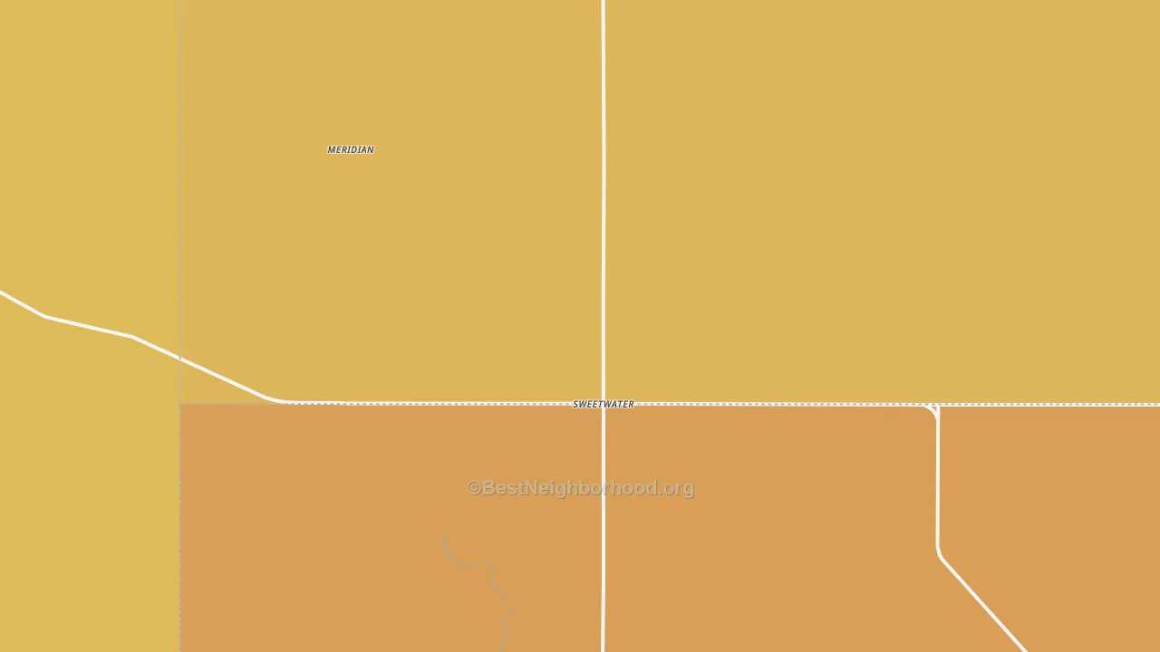 Map of the best neighborhoods in the Sweetwater area, with better matches in green and worse matches in red