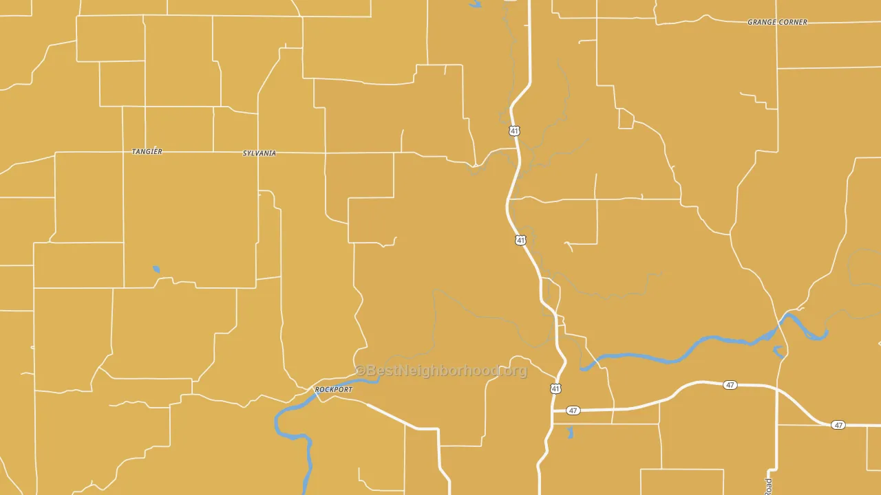 Map of the best neighborhoods in the Sylvania area, with better matches in green and worse matches in red
