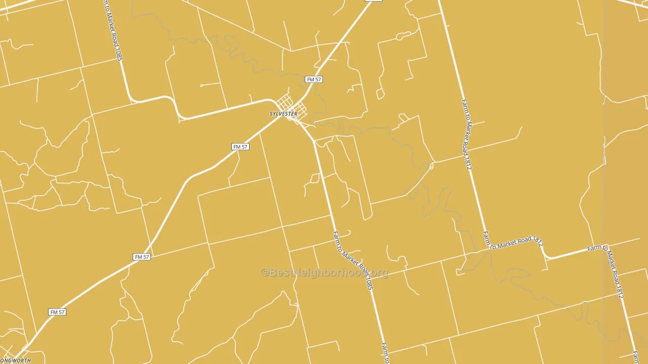 Map of the best neighborhoods in the Sylvester area, with better matches in green and worse matches in red