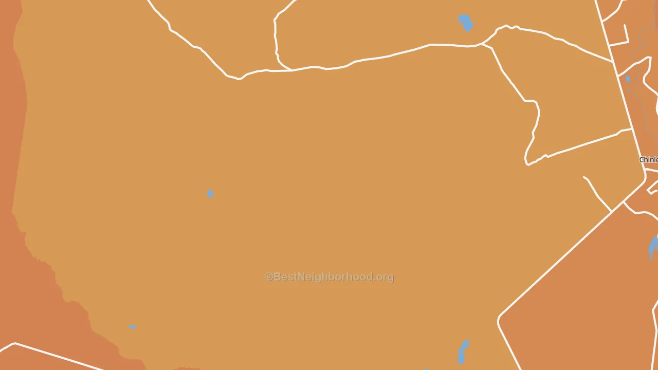 Map of the best neighborhoods in the Tahchee area, with better matches in green and worse matches in red