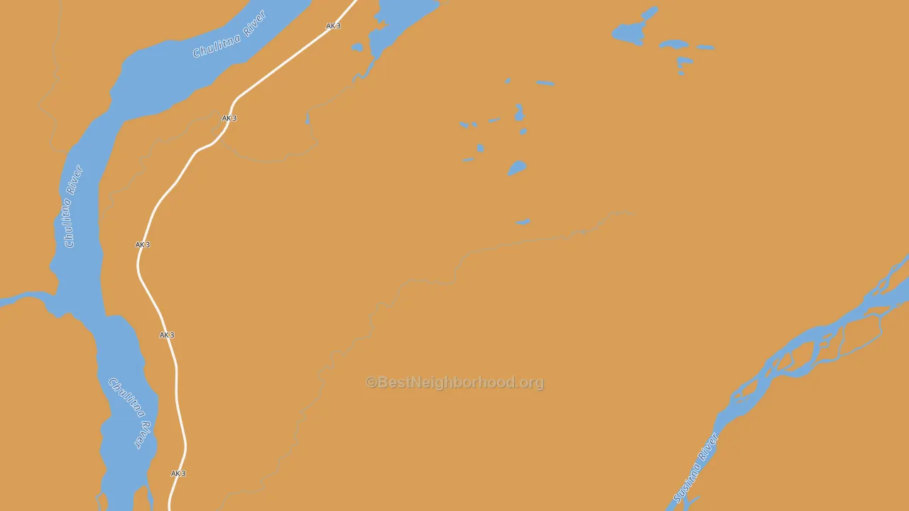 Map of the best neighborhoods in the Takotna area, with better matches in green and worse matches in red