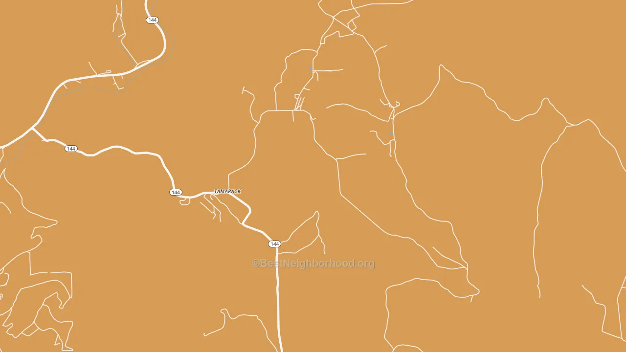 Map of the best neighborhoods in the Tamarack area, with better matches in green and worse matches in red