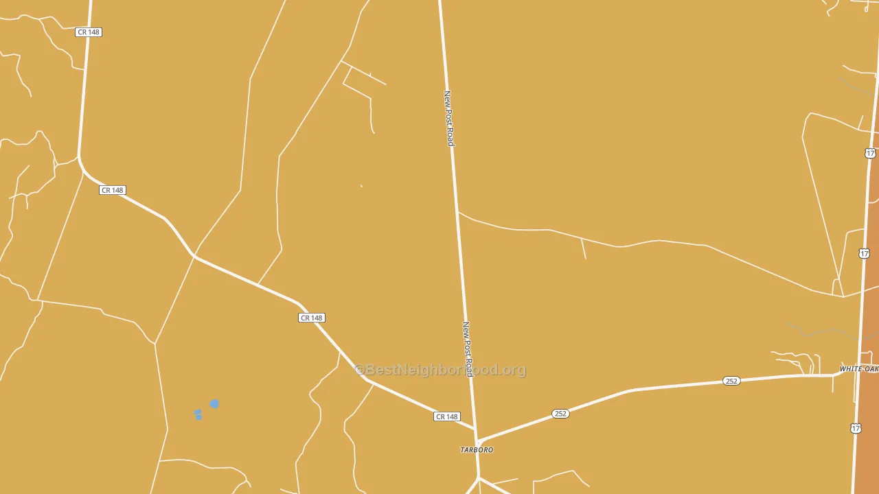 Map of the best neighborhoods in the Tarboro area, with better matches in green and worse matches in red