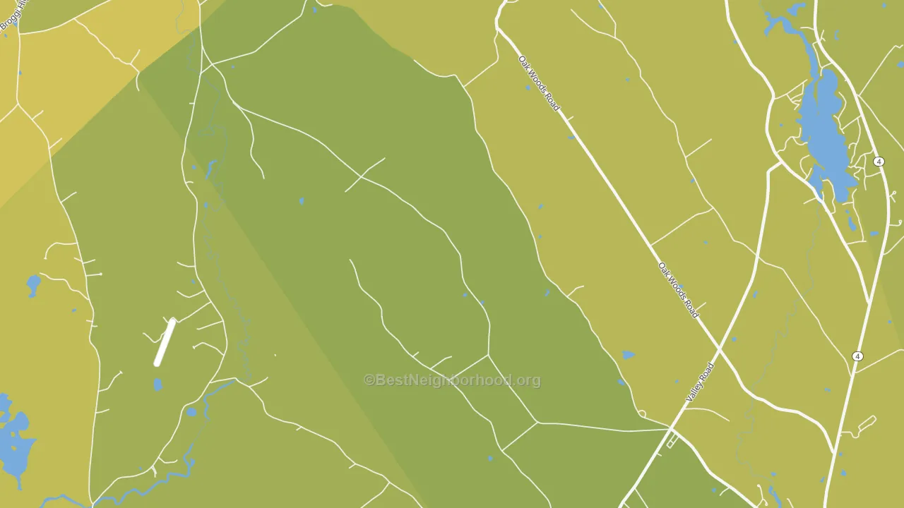 Map of the best neighborhoods in the Tatnic area, with better matches in green and worse matches in red