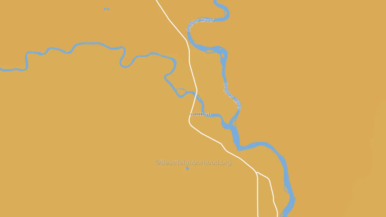 Map of the best neighborhoods in the Tazlina area, with better matches in green and worse matches in red