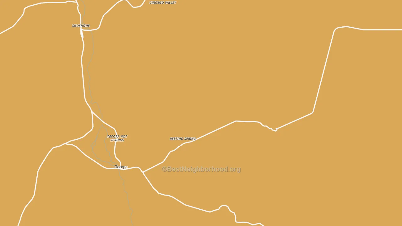 Map of the best neighborhoods in the Tecopa area, with better matches in green and worse matches in red