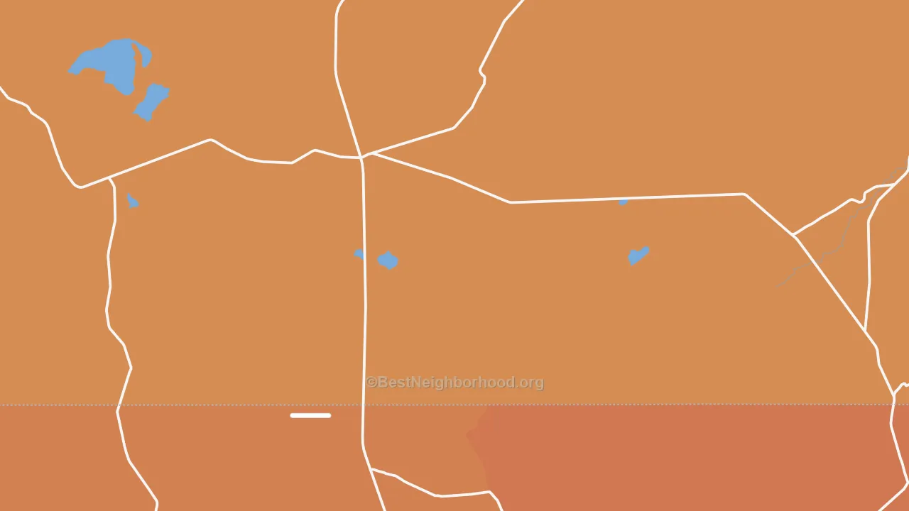 Map of the best neighborhoods in the Teec Nos Pos area, with better matches in green and worse matches in red