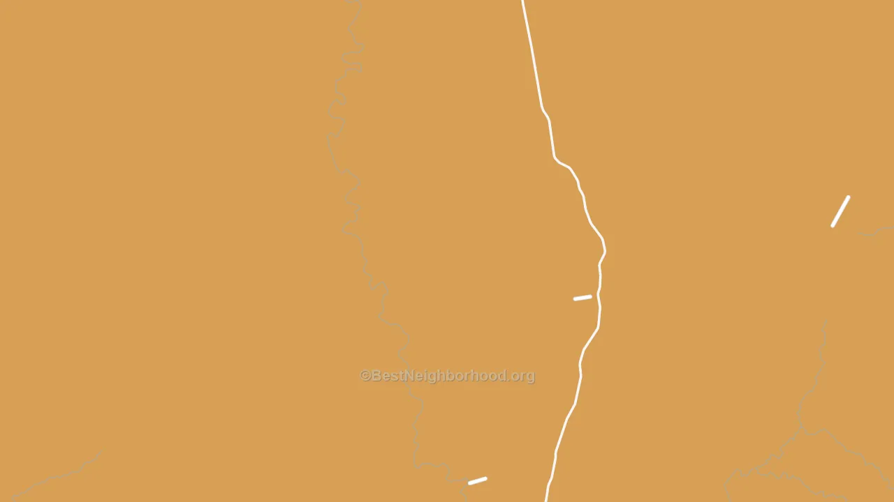 Map of the best neighborhoods in the Terlingua area, with better matches in green and worse matches in red