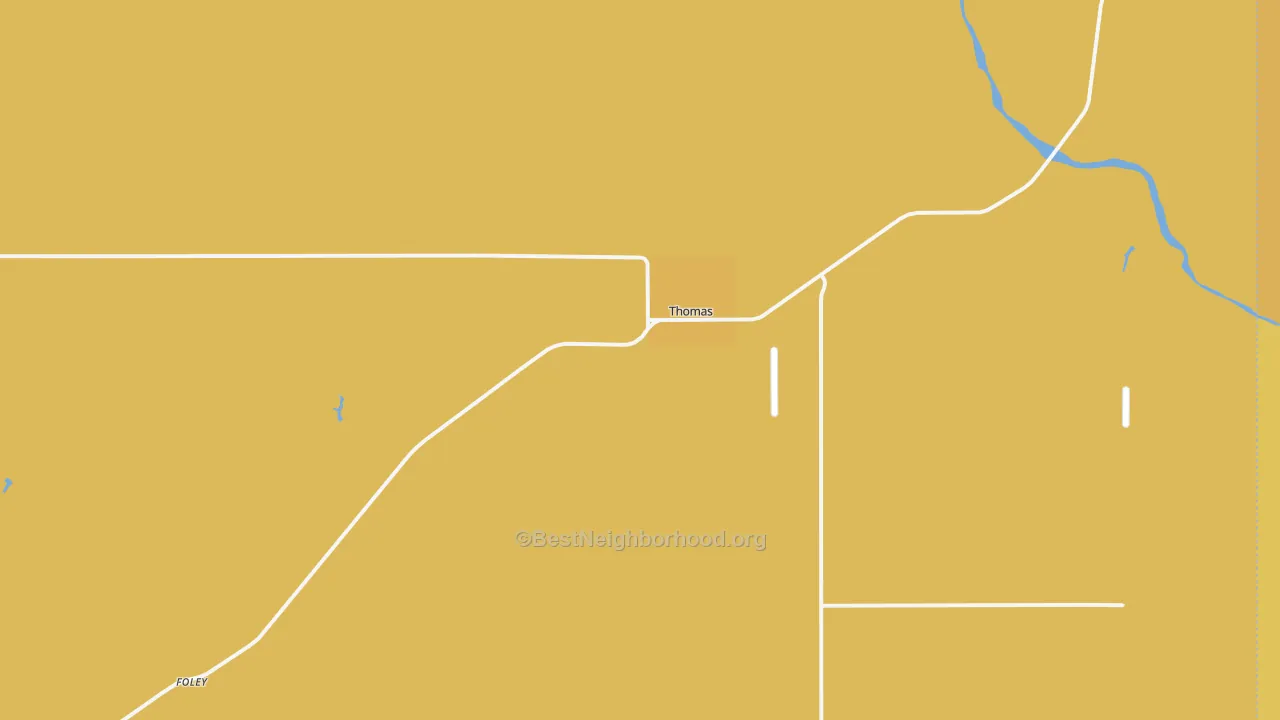 Map of the best neighborhoods in the Thomas area, with better matches in green and worse matches in red