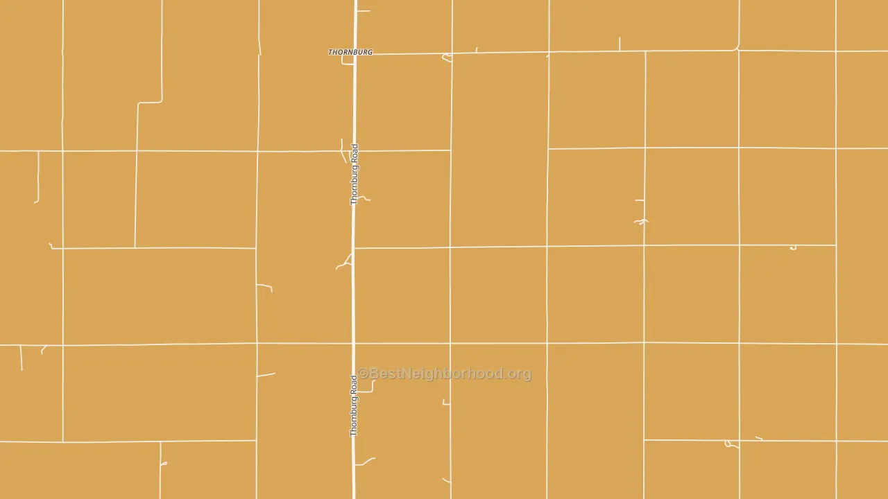 Map of the best neighborhoods in the Thornburg area, with better matches in green and worse matches in red