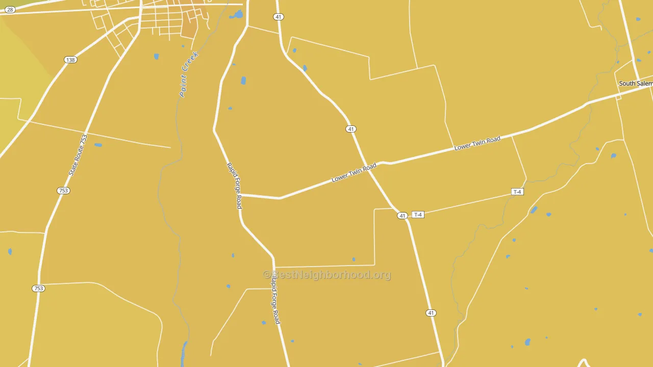 Map of the best neighborhoods in the Thrifton area, with better matches in green and worse matches in red