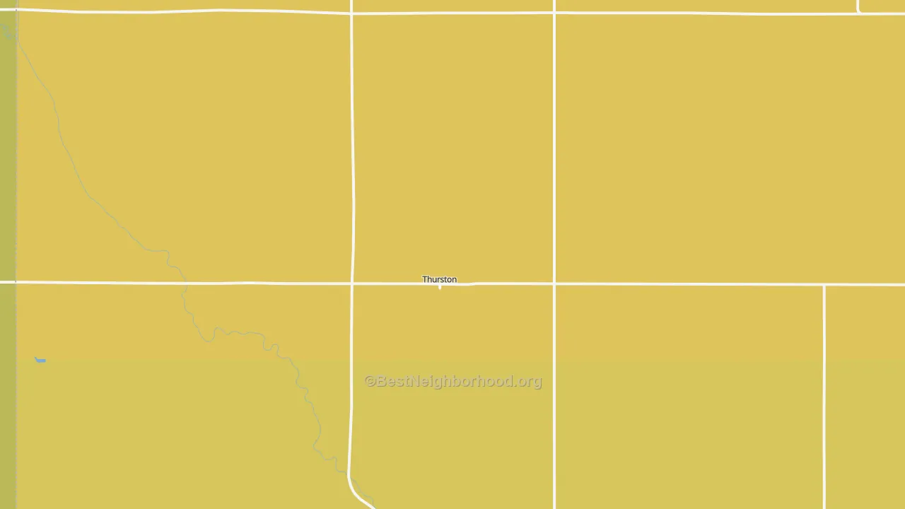 Map of the best neighborhoods in the Thurston area, with better matches in green and worse matches in red