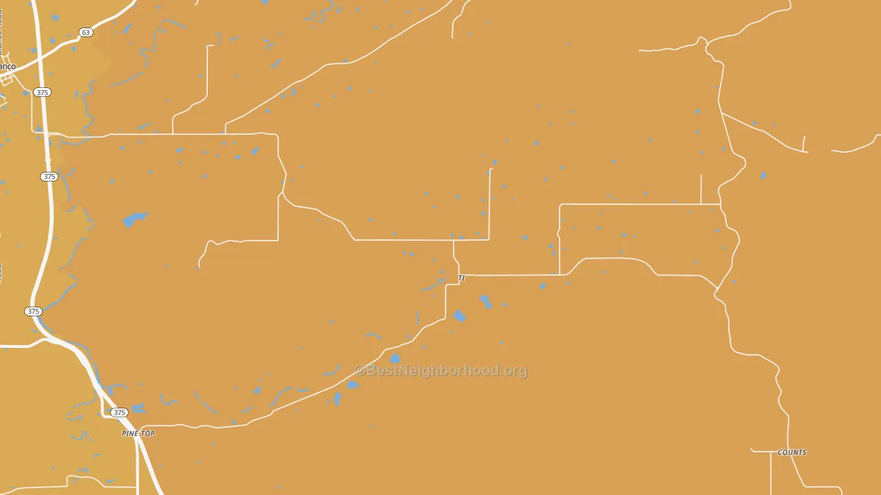 Map of the best neighborhoods in the Ti area, with better matches in green and worse matches in red