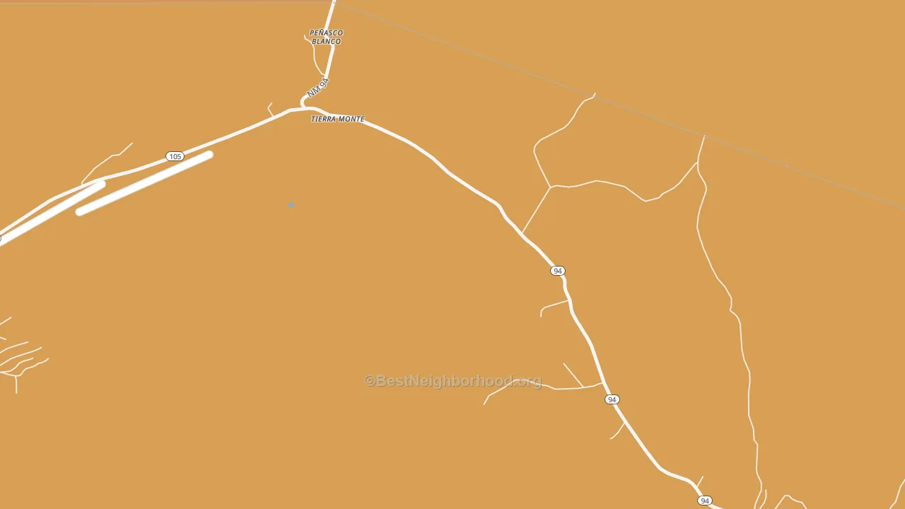 Map of the best neighborhoods in the Tierra Monte area, with better matches in green and worse matches in red