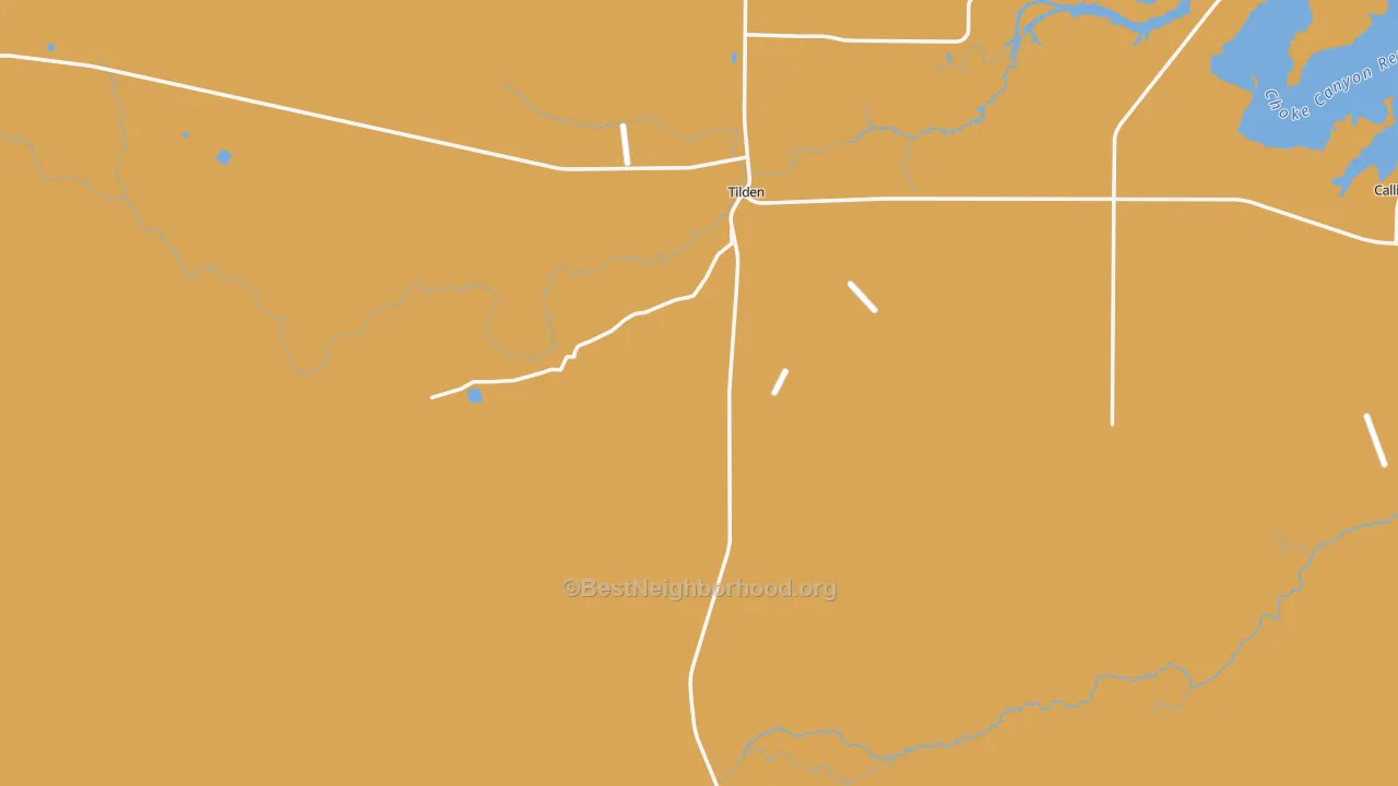 Map of the best neighborhoods in the Tilden area, with better matches in green and worse matches in red