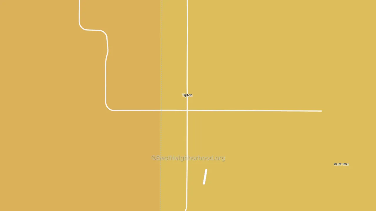 Map of the best neighborhoods in the Tipton area, with better matches in green and worse matches in red