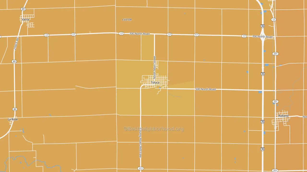 Map of the best neighborhoods in the Toluca area, with better matches in green and worse matches in red