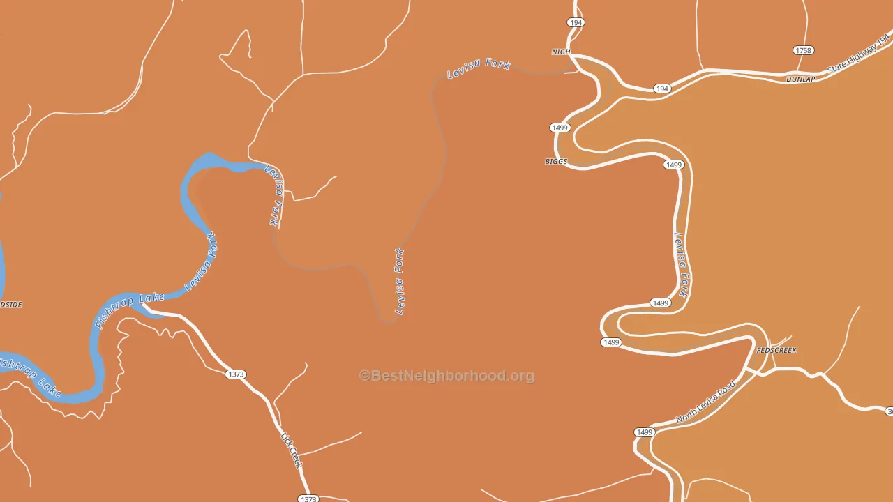Map of the best neighborhoods in the Toonerville area, with better matches in green and worse matches in red