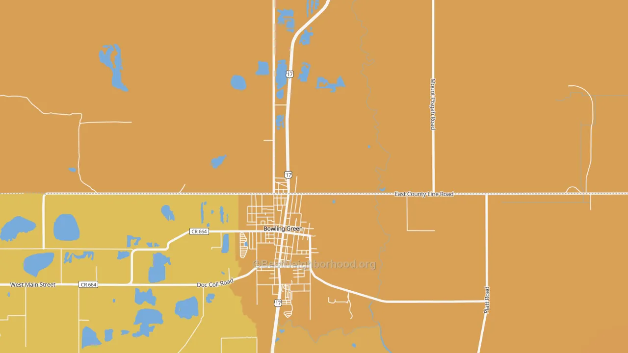 Map of the best neighborhoods in the Torrey area, with better matches in green and worse matches in red