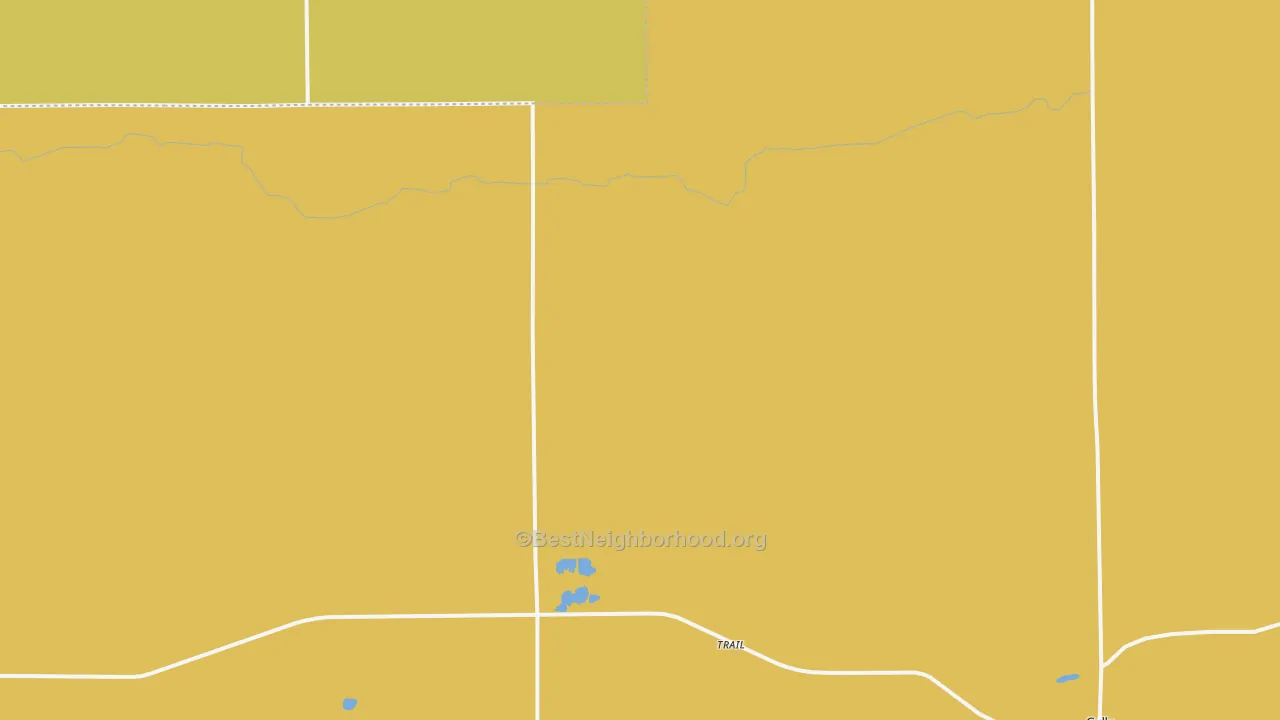 Map of the best neighborhoods in the Trail area, with better matches in green and worse matches in red