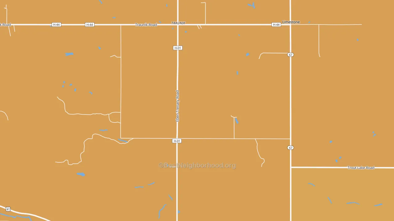 Map of the best neighborhoods in the Traunik area, with better matches in green and worse matches in red