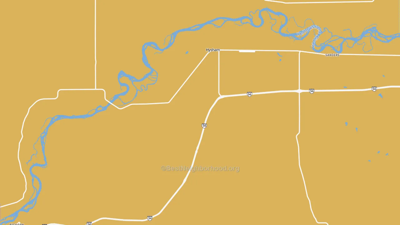 Map of the best neighborhoods in the Treasure County area, with better matches in green and worse matches in red