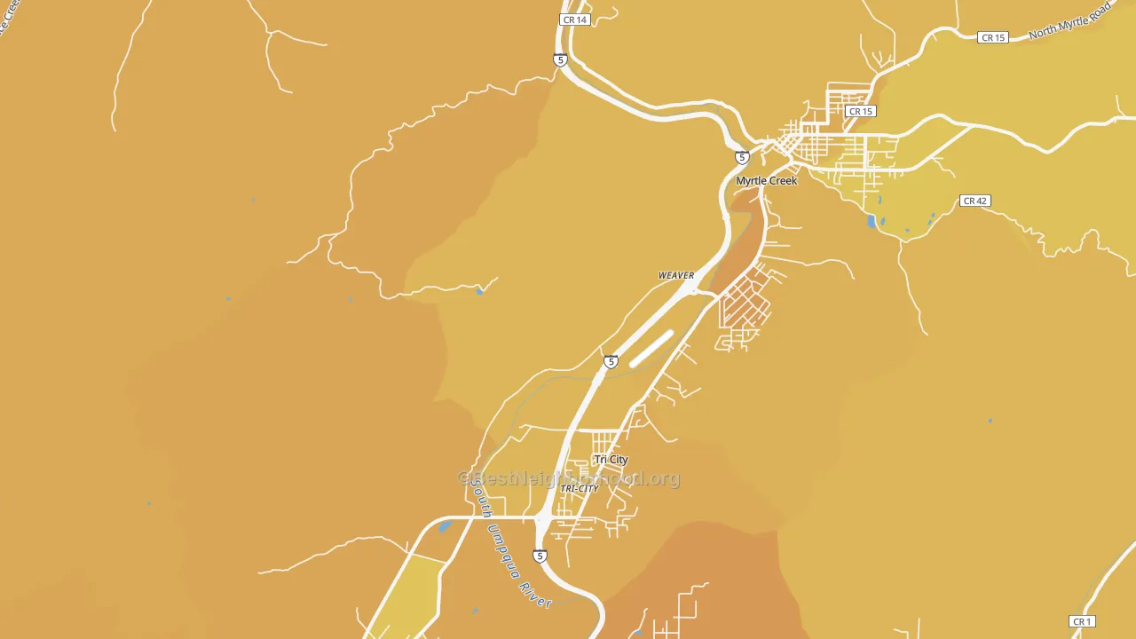 Map of the best neighborhoods in the Tri-City area, with better matches in green and worse matches in red