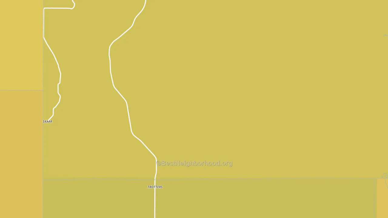 Map of the best neighborhoods in the Trotters area, with better matches in green and worse matches in red