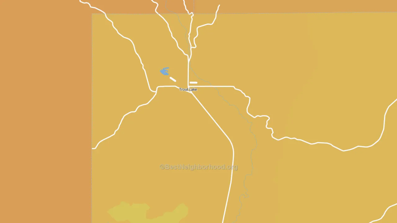 Map of the best neighborhoods in the Trout Lake area, with better matches in green and worse matches in red