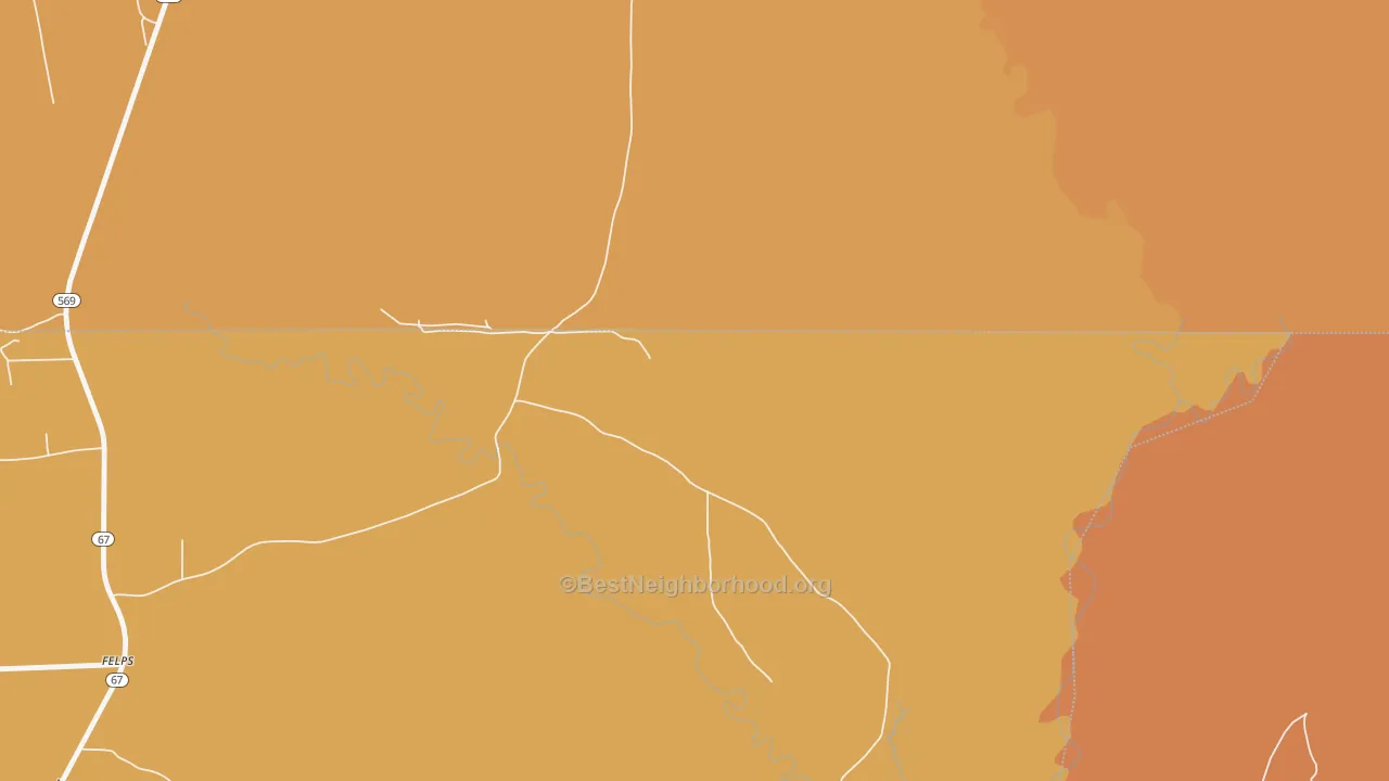 Map of the best neighborhoods in the Troy area, with better matches in green and worse matches in red