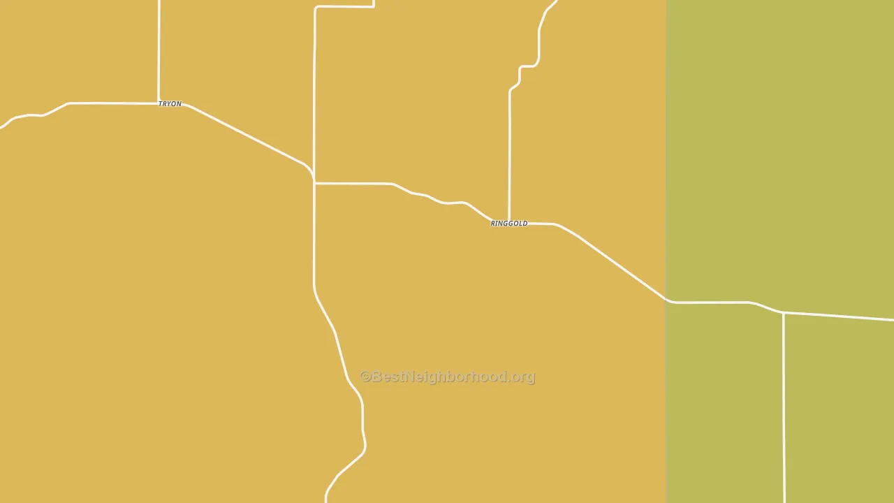 Map of the best neighborhoods in the Tryon area, with better matches in green and worse matches in red