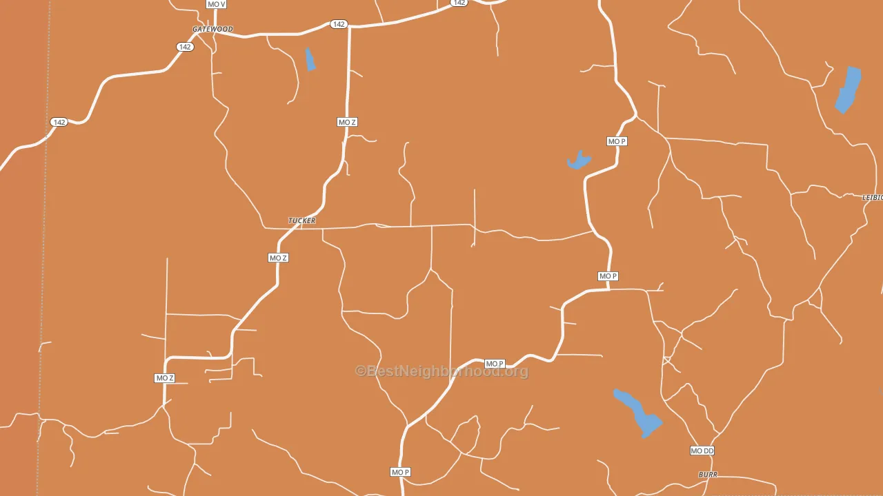Map of the best neighborhoods in the Tucker area, with better matches in green and worse matches in red