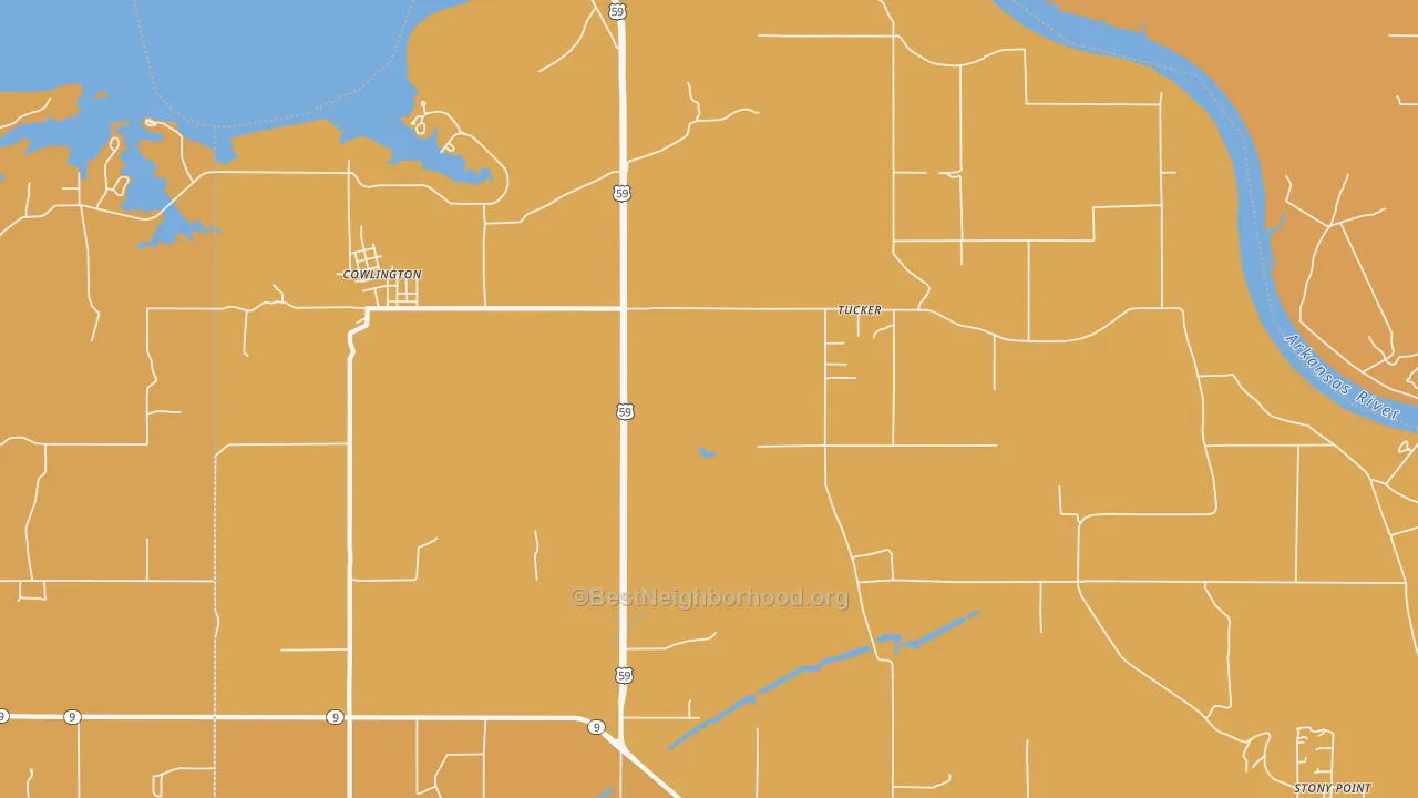 Map of the best neighborhoods in the Tucker area, with better matches in green and worse matches in red
