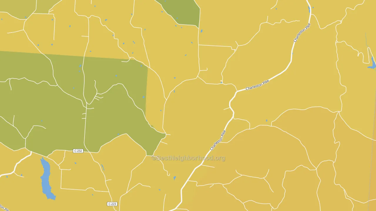 Map of the best neighborhoods in the Tucson area, with better matches in green and worse matches in red