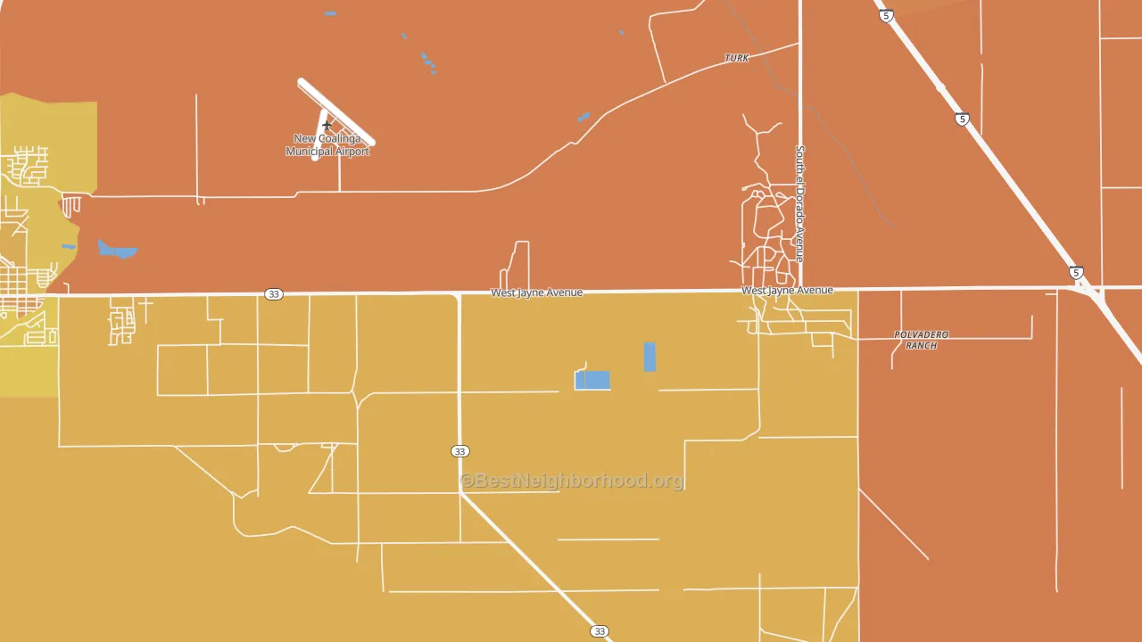 Map of the best neighborhoods in the Turk area, with better matches in green and worse matches in red