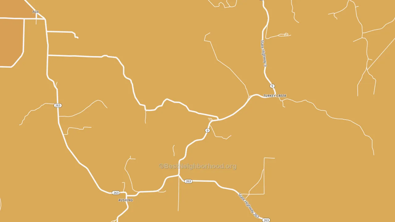 Map of the best neighborhoods in the Turkey Creek area, with better matches in green and worse matches in red