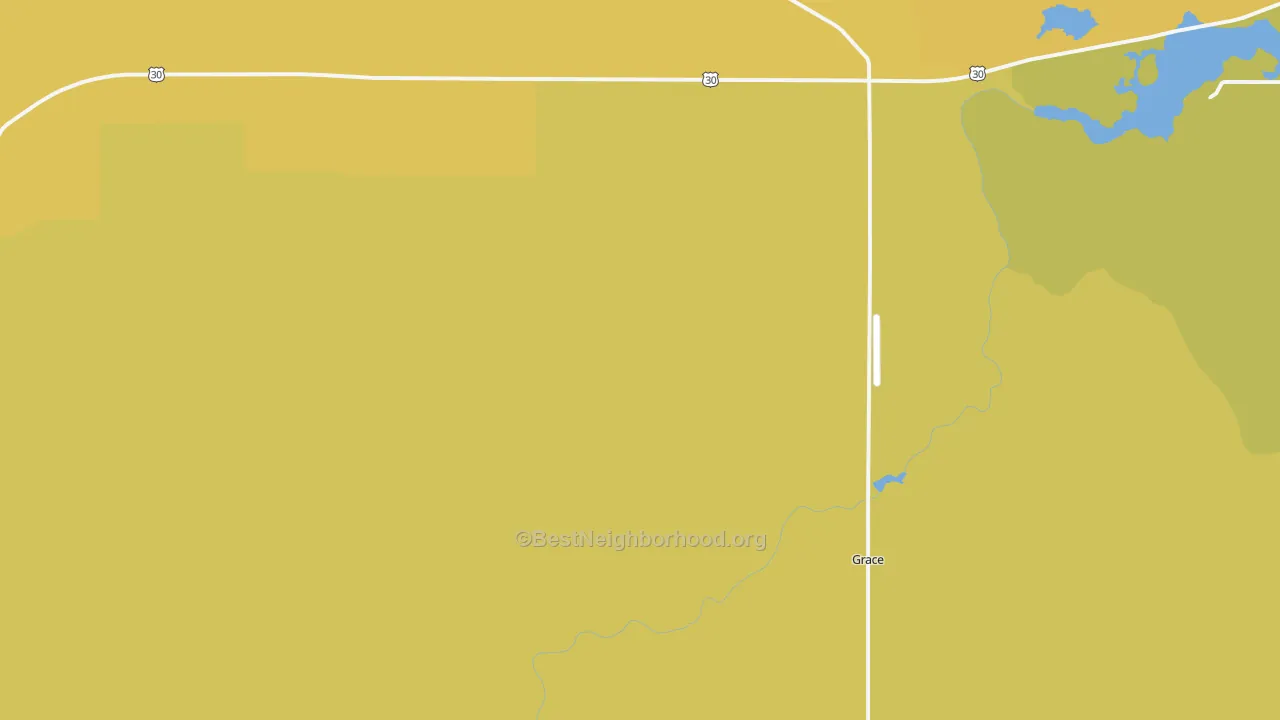 Map of the best neighborhoods in the Turner area, with better matches in green and worse matches in red