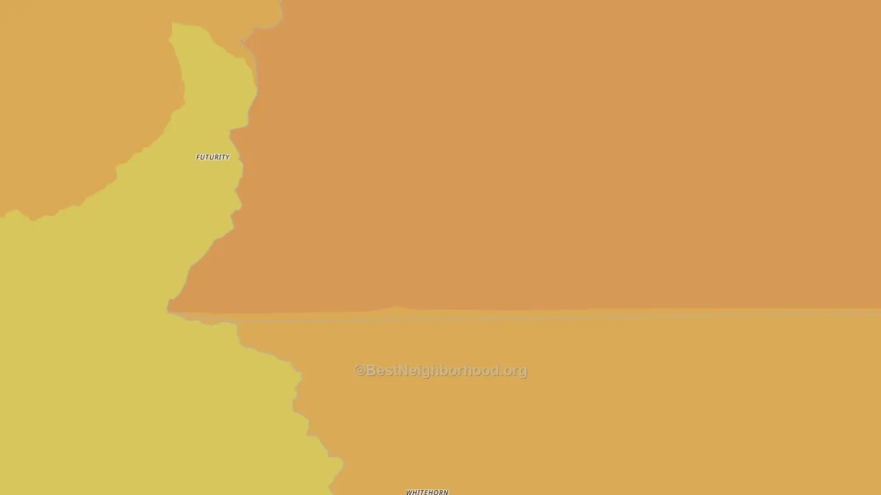 Map of the best neighborhoods in the Turret area, with better matches in green and worse matches in red