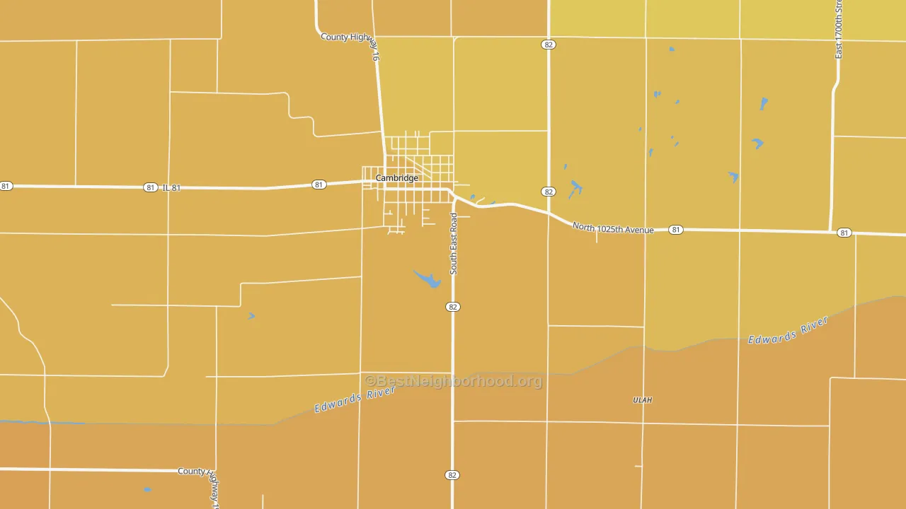 Map of the best neighborhoods in the Ulah area, with better matches in green and worse matches in red