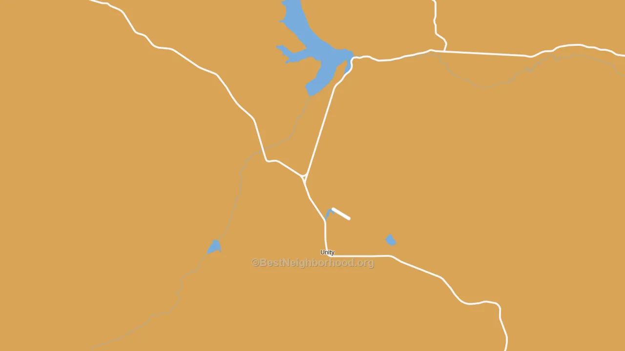 Map of the best neighborhoods in the Unity area, with better matches in green and worse matches in red