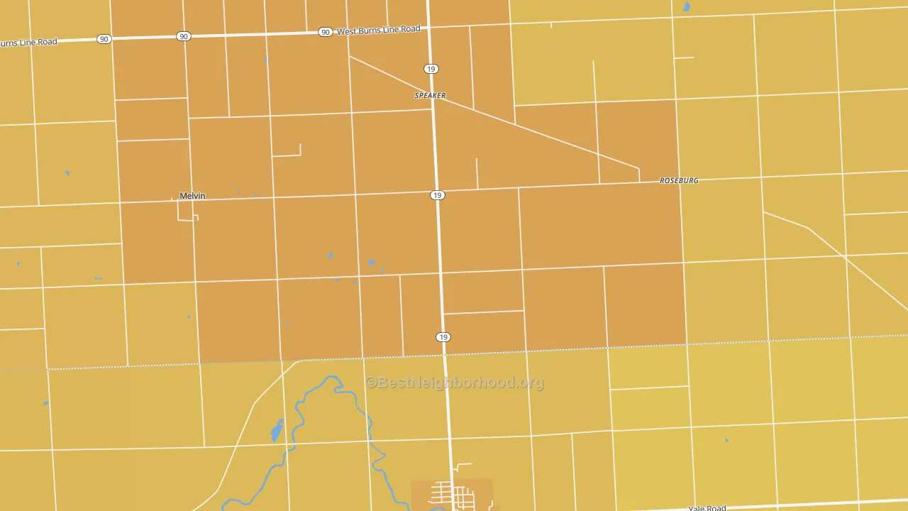 Map of the best neighborhoods in the Valley Center area, with better matches in green and worse matches in red