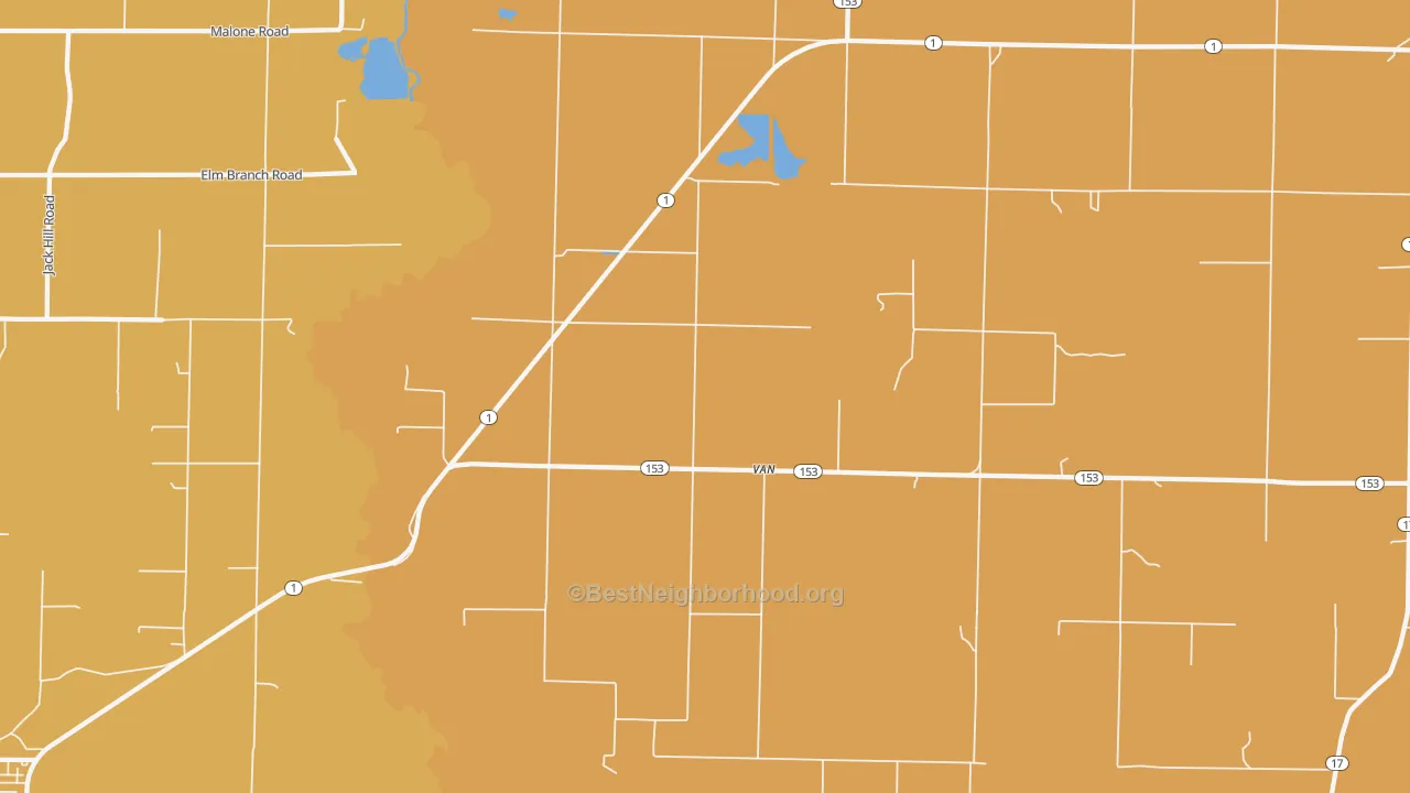 Map of the best neighborhoods in the Van area, with better matches in green and worse matches in red