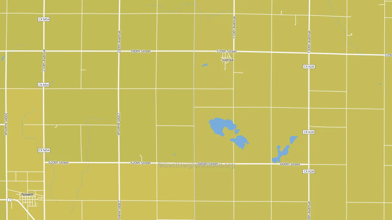 Map of the best neighborhoods in the Varina area, with better matches in green and worse matches in red