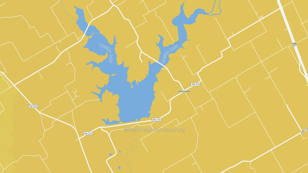 Map of the best neighborhoods in the Vaughan area, with better matches in green and worse matches in red